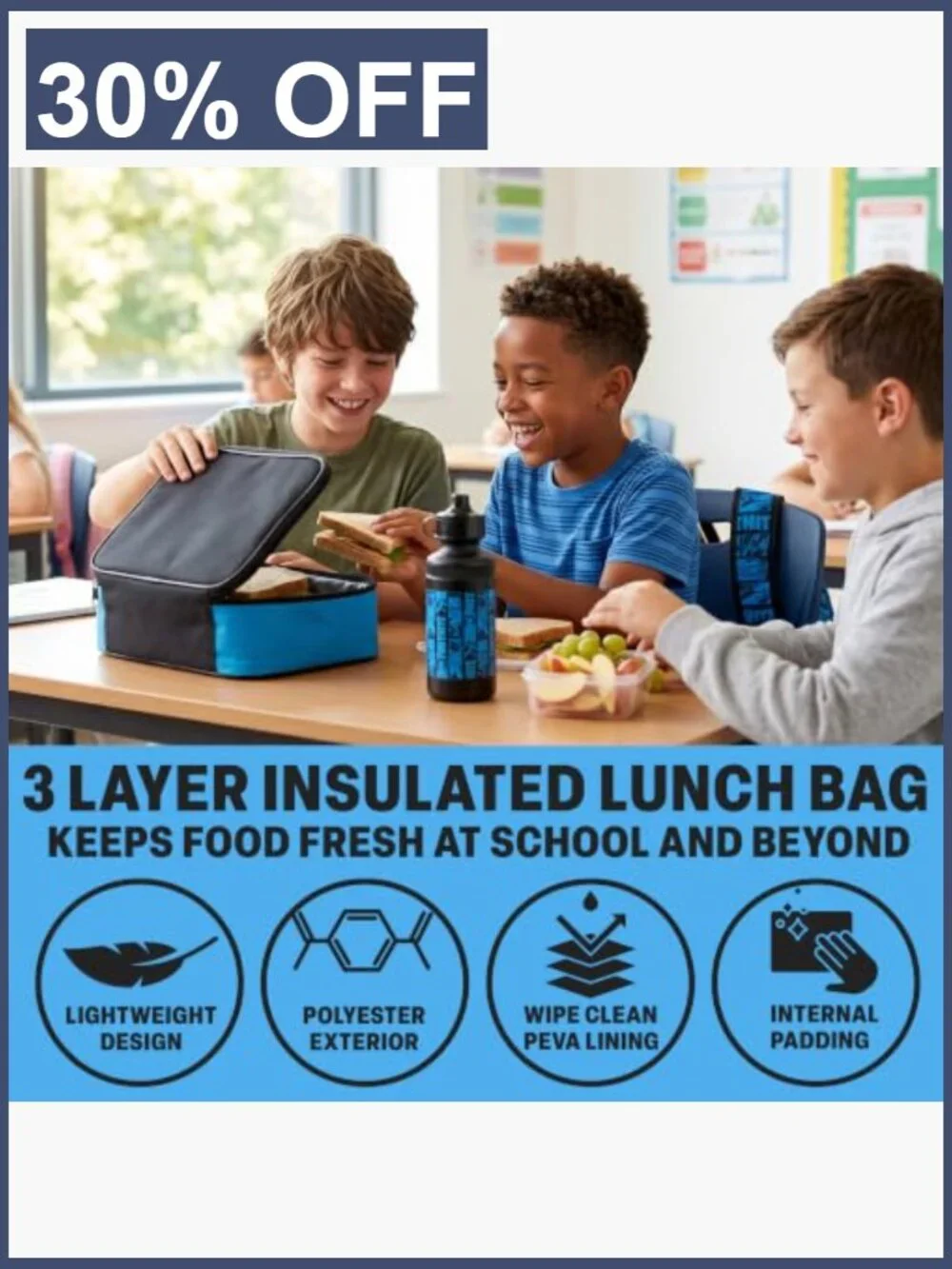 Fortnite Boys Backpack 6Pc School Set with Lunch Bag Pencil Case Bookbag